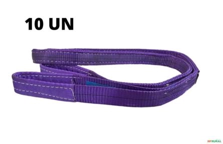 Kit 10 Cinta Fita Elevação Reboque Carga 1 Ton 2 M C7443 Imagem Kit 10 Cinta Fita Elevação Reboque Carga 1 Ton 2 M C7443