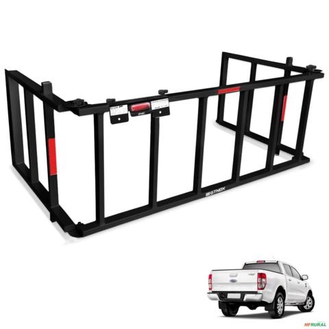Extensor De Caçamba Ranger 2013 a 2026 Rampa Preto Reforçado 350kg Imagem Extensor De Caçamba Ranger 2013 a 2026 Rampa Preto Reforçado 350kg