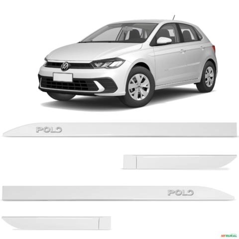Jogo de Friso Lateral Polo 2018 a 2023 Branco Cristal Alto Relevo Imagem Jogo de Friso Lateral Polo 2018 a 2023 Branco Cristal Alto Relevo