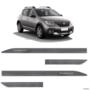 Jogo de Friso Lateral Sandero 2009 a 2024 Cinza Cassiopee Alto Relevo Imagem Jogo de Friso Lateral Sandero 2009 a 2024 Cinza Cassiopee Alto Relevo