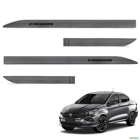 Jogo de Friso Lateral Cronos 2018 a 2026 Cinza Silverstone Imagem Jogo de Friso Lateral Cronos 2018 a 2026 Cinza Silverstone