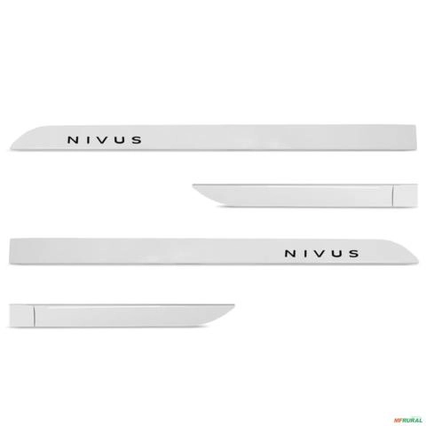 Jogo de Friso Lateral Nivus 2020 a 2026 Branco Cristal Imagem Jogo de Friso Lateral Nivus 2020 a 2026 Branco Cristal