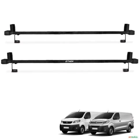 Rack de Teto Citroen Jump Peugeot Expert Furgão Duplo Cargo 1,60m Com Orelhinha Preto Imagem Rack de Teto Citroen Jump Peugeot Expert Furgão Duplo Cargo 1,60m Com Orelhinha Preto