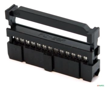 50 Conector Latch Fêmea C/ Aliviador 26 Vias Metaltex Fc-26p - Cor: Preto Imagem 50 Conector Latch Fêmea C/ Aliviador 26 Vias Metaltex Fc-26p - Cor: Preto