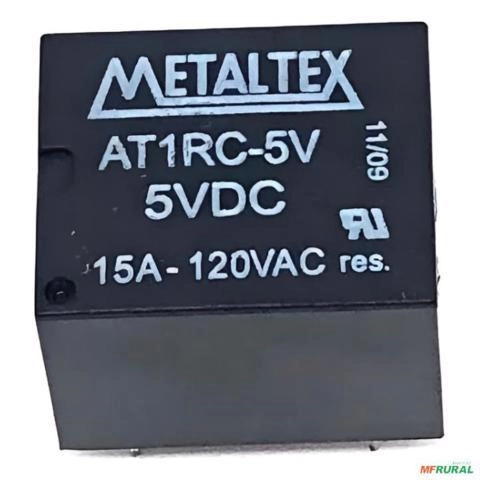 Rele Metaltex Ax1rc-5v 15a 1 Contato Reversível - 5 Peças - Voltagem: 5 Imagem Rele Metaltex Ax1rc-5v 15a 1 Contato Reversível - 5 Peças - Voltagem: 5