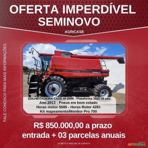 Colheitadeira Case 2688 - Plataforma 3020 25 Pés, 2013 Imagem Colheitadeira Case 2688 - Plataforma 3020 25 Pés, 2013